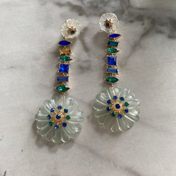 Floral Drop Earrings - Picture 2 of 3